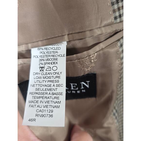 Ralph Lauren Black Label Blazer Men's 46R Long Brown Single Breast two button - Picture 6 of 8